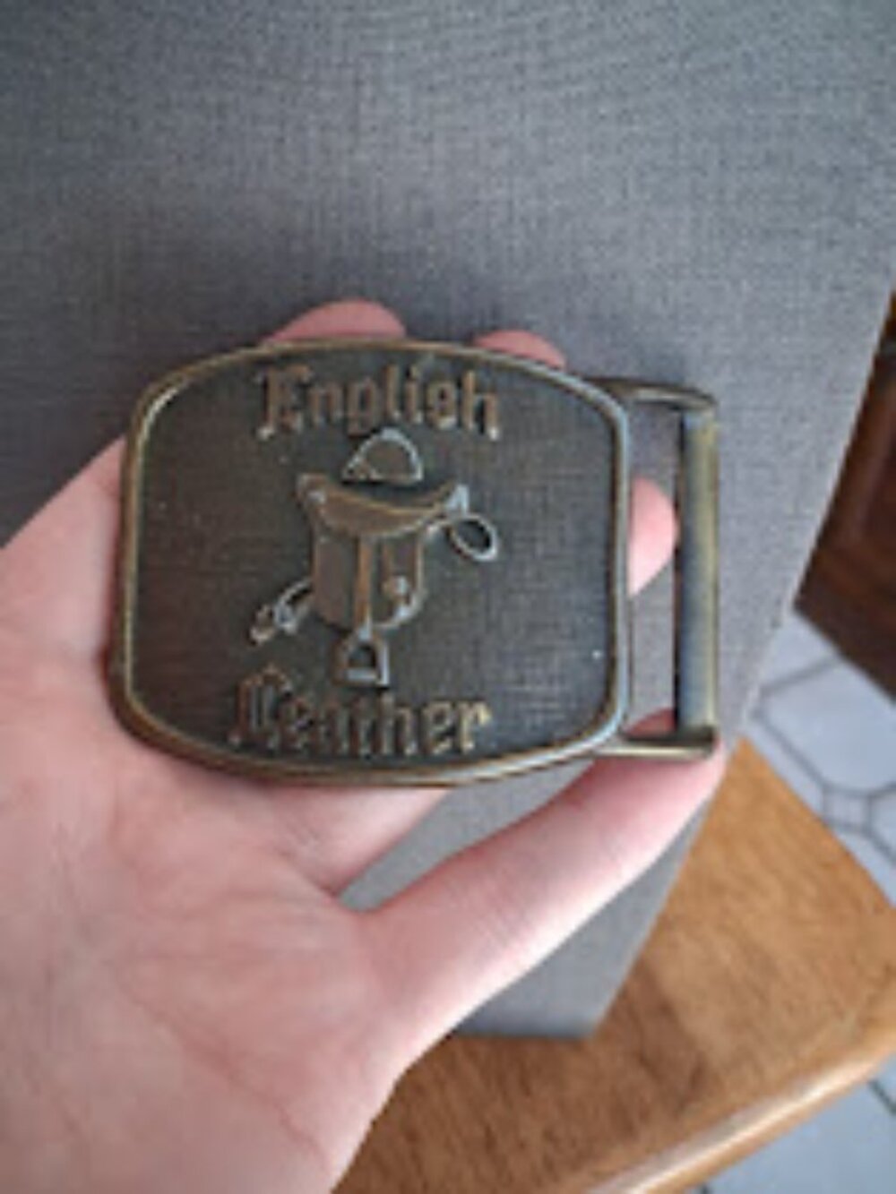 English Leather belt buckle